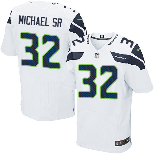 Men's Elite Christine Michael Sr Nike Jersey White Road - #32 NFL Seattle Seahawks